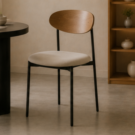 Modern Minimalist Dining Chair with Backrest