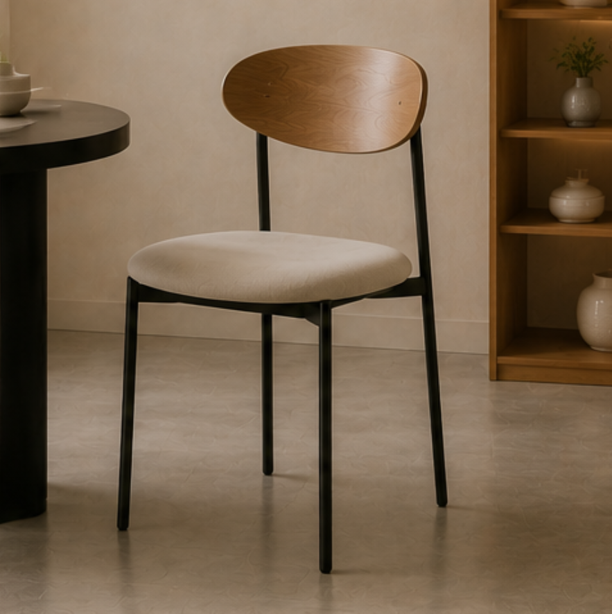 Modern Minimalist Dining Chair with Backrest