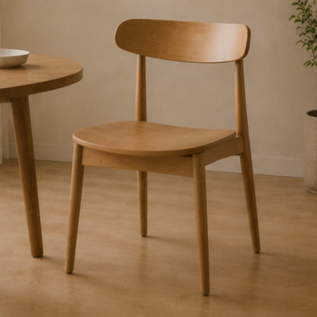 Japanese-Style Solid Wood Casual Dining Chair