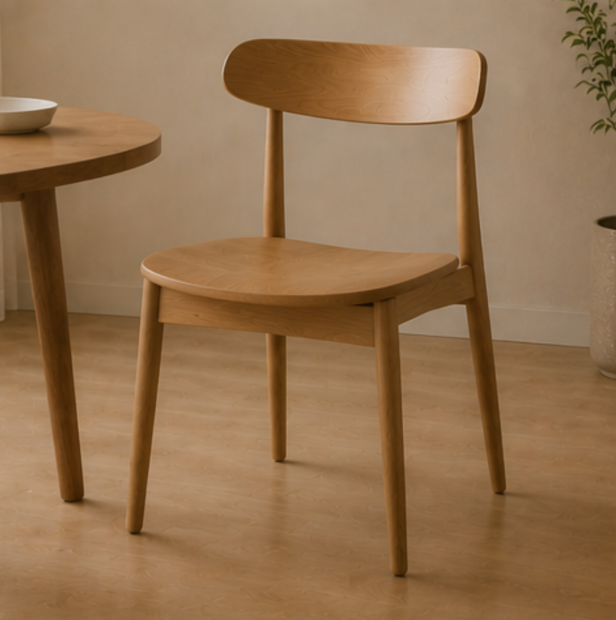 Japanese-Style Solid Wood Casual Dining Chair